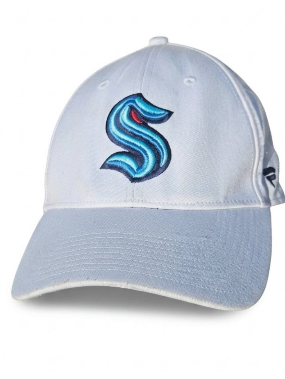 Seattle Kraken White Baseball Cap Hat Blue Embroidered Logo Adjustable Unisex